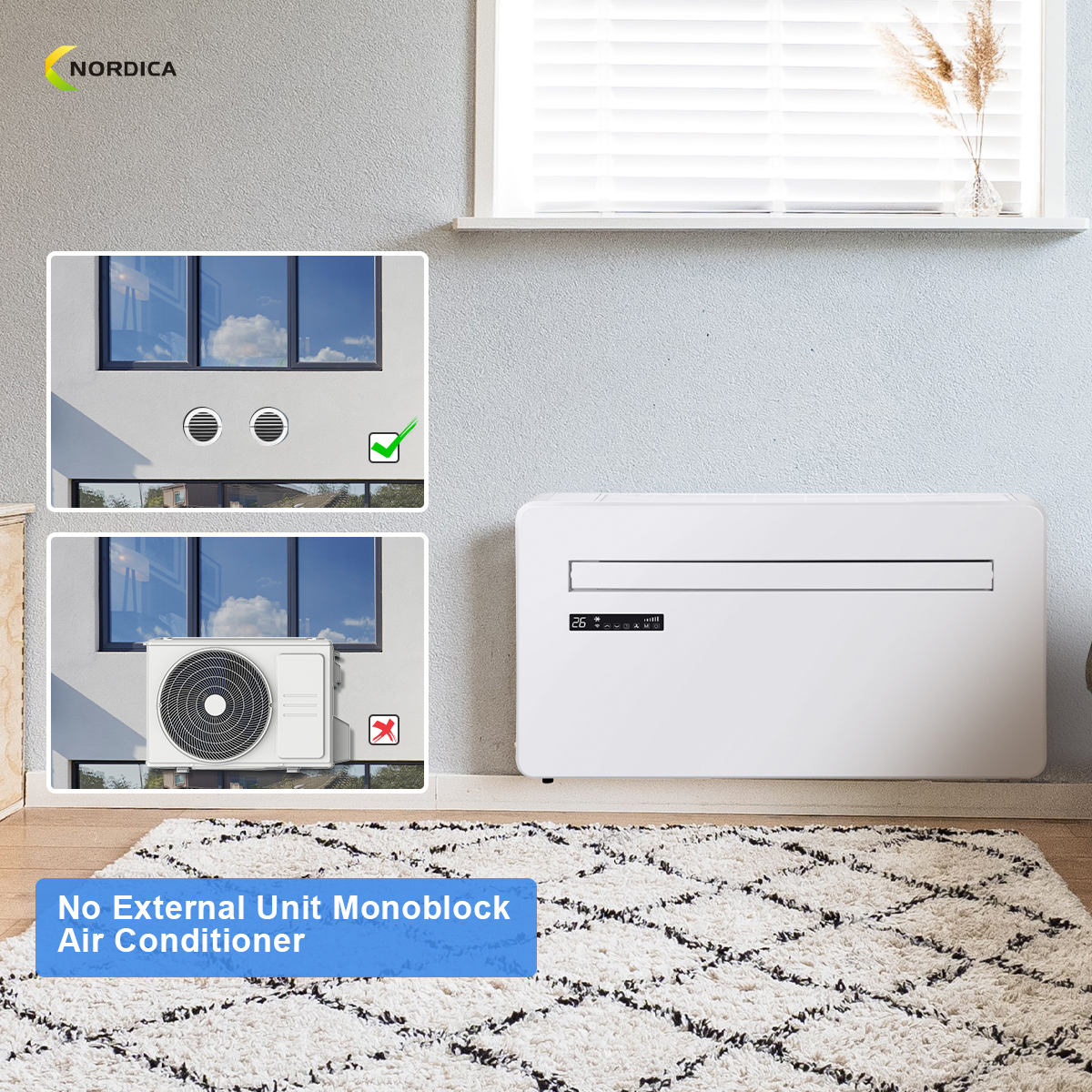 ECO-Friendly R290 Monoblock Air Conditioner 8000 BTU